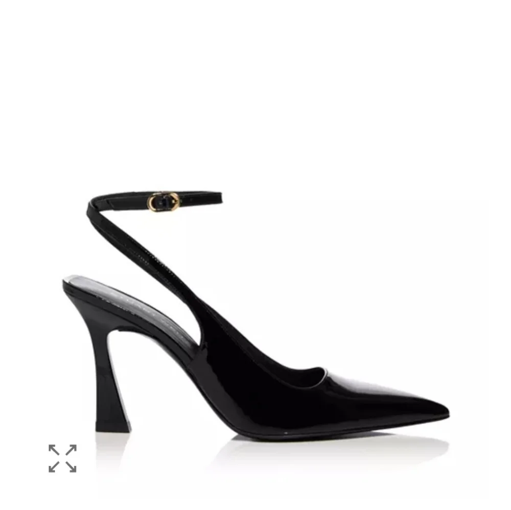 Stuart Weitzman Black Patent Leather Womens Vinnie 85 Strap Pumps Heels Size 8 - Picture 7 of 9